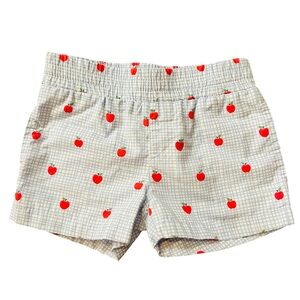 The Beaufort Bonnet Company Apple Print Light Blue Grid Boy Shorts Sz 18-24 Mos.